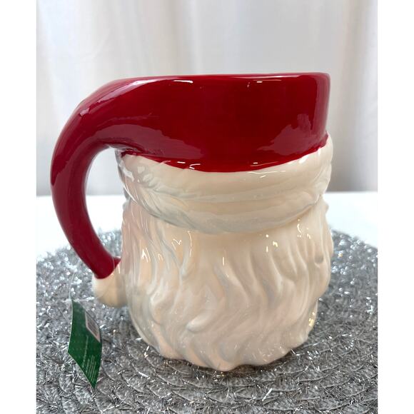 Sleigh Bell Bistro Retro Style Winking Santa Face Ceramic Kitchen Utensil Holder - Picture 3 of 8